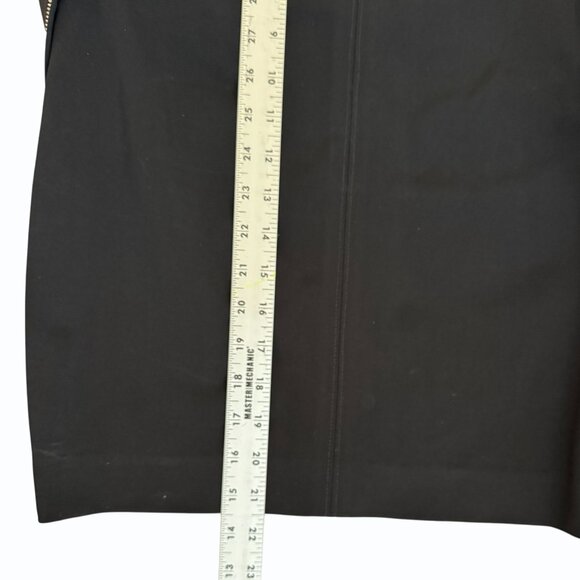 Yigal Azrouël Leather Trim Mini Skirt Size 6 Exposed Zippers Edgy Office Siren - Picture 9 of 11
